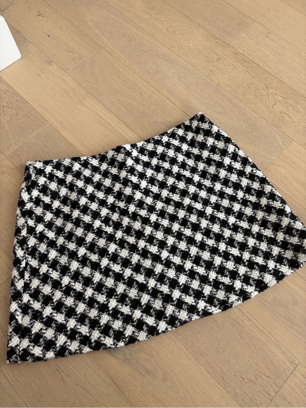 Black & White Tweed Mini Skirt